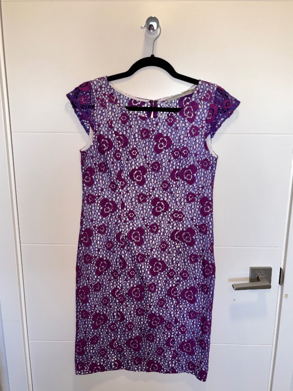 Marc New York Andrew Marc Purple Floral Lace Shift Dress Size 6